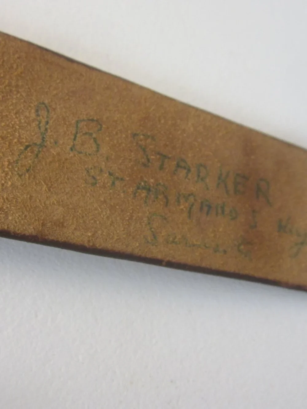 RARE 60s Vintage J.B. Starker Provincetown Handmade Brown Leather Belt XS 24-25